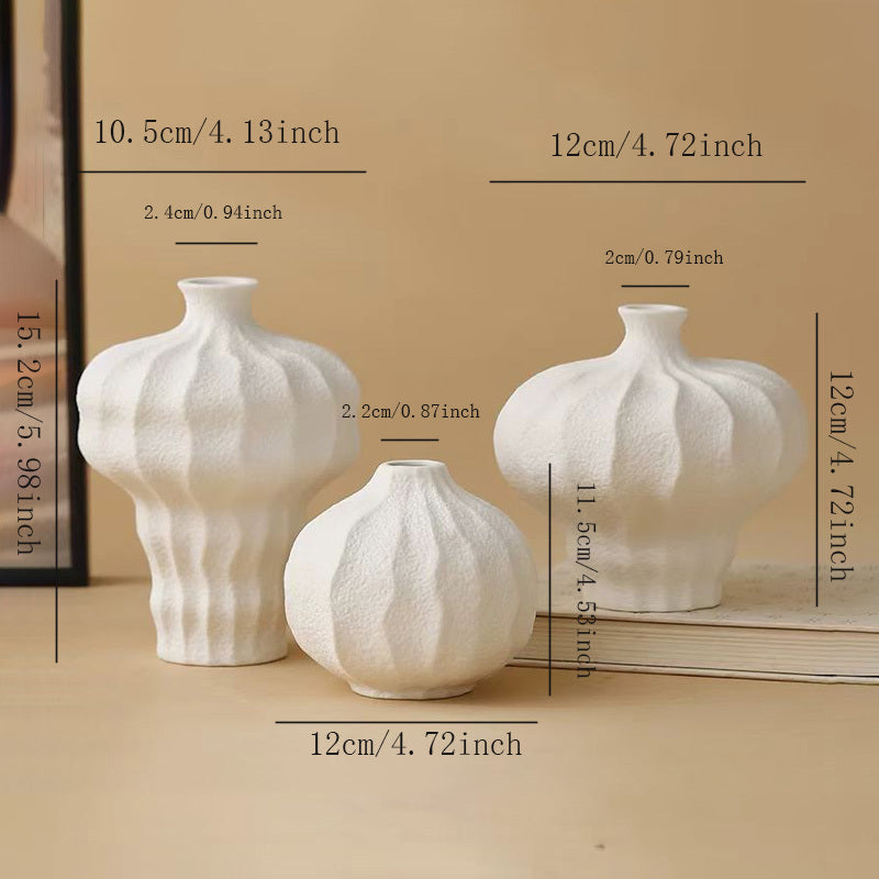 3pcs European-Style Vintage Ceramic Vase Set, Elegant And Luxurious Decor for Fresh Or Dried Flowers on The Living Room Table