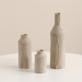 3 Creative Vases, Ceramic Ornaments, Living Room Flower Arrangements, Black and White Gray Vases with Pulp Texture, Japanese-style Vases