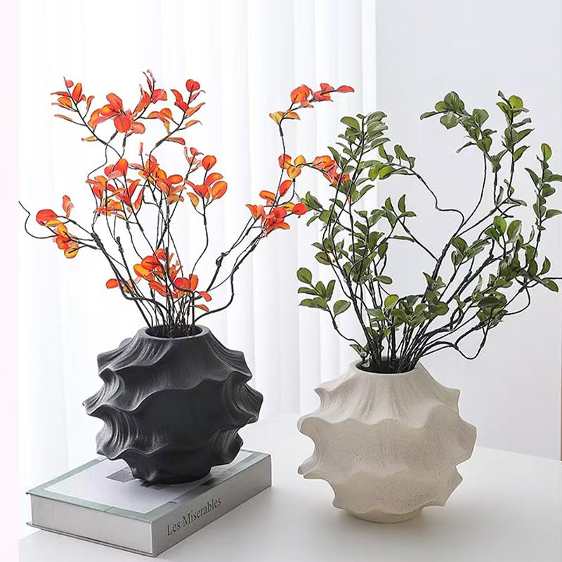 1pc French Vintage Ceramic Vase - Elegant Round Cylinder Flower Vase with Smooth Curves, Decorative Centerpiece for Décor, Wedding, Table Centerpiece, Bouquet Holder - Timeless French Country Vase for modern or traditional