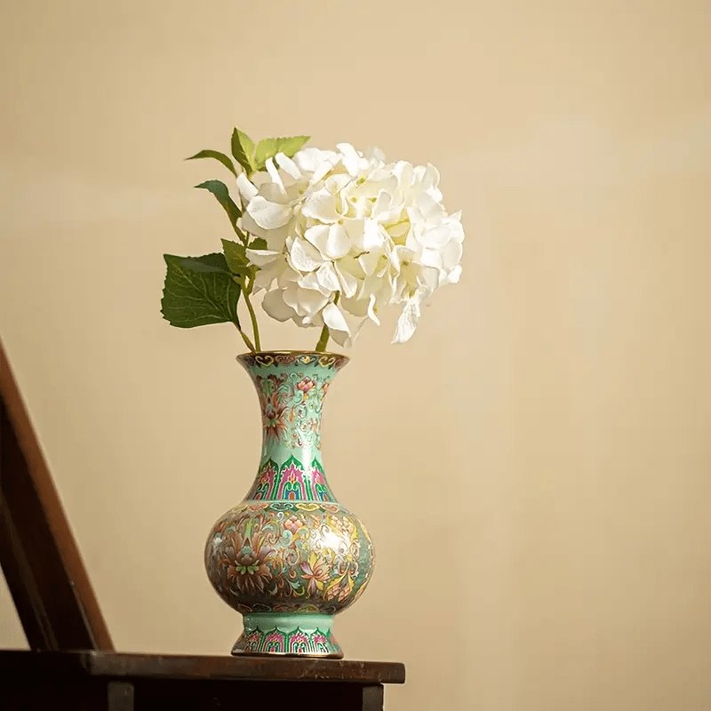 1pc, Handcrafted Porcelain Ornament from Jingdezhen, New Chinese Style Living Room Decorative Vase, Tea Set Ornament with Enamel Color in Palace Style