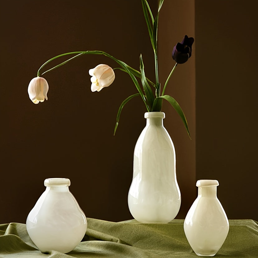 Nordic Creative Gourd-Shaped, Rustic Small-Mouthed Vase, Hydroponic Green Plant Dry Glass Bottle for Living Room Home Decor