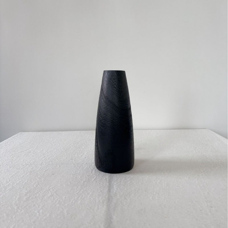 1pc Solid Wood Vase - Handmade-Look Cylindrical Flower Vase for, Grain Table Centerpiece, Regenerated Wood Vessel for Dried\u002FArtificial Flowers, Rustic to Modern Tabletop or Cabinet Display