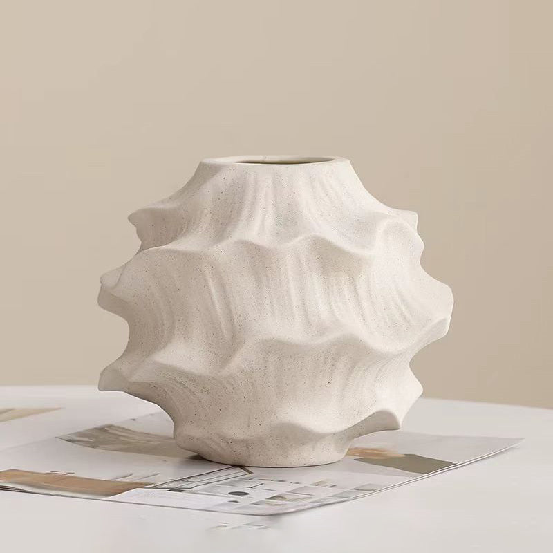 1pc French Vintage Ceramic Vase - Elegant Cylindrical Round Flower Vase with Smooth Curves, Timeless French Country Design for Décor Centerpiece, Wedding & Funeral Flower Arrangements - Durable Ceramic Vase for fresh or artificial