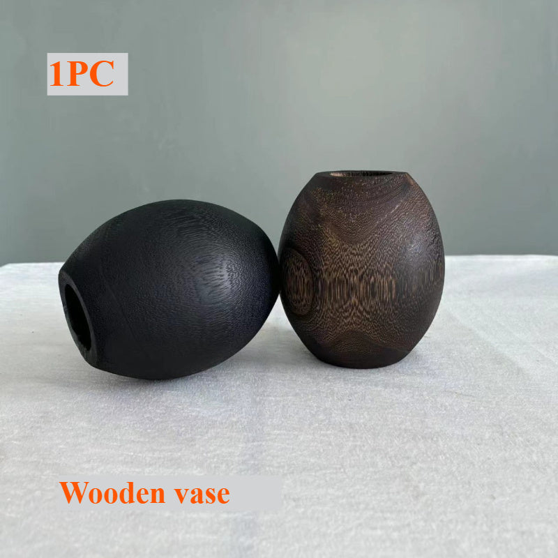 1pc.This wooden, oval-shaped vintage  vase serves as a decorative piece for home or office, enhancing the ambiance of any space while providing an artistic touch for floral arranSynthetic Gemstoneents.